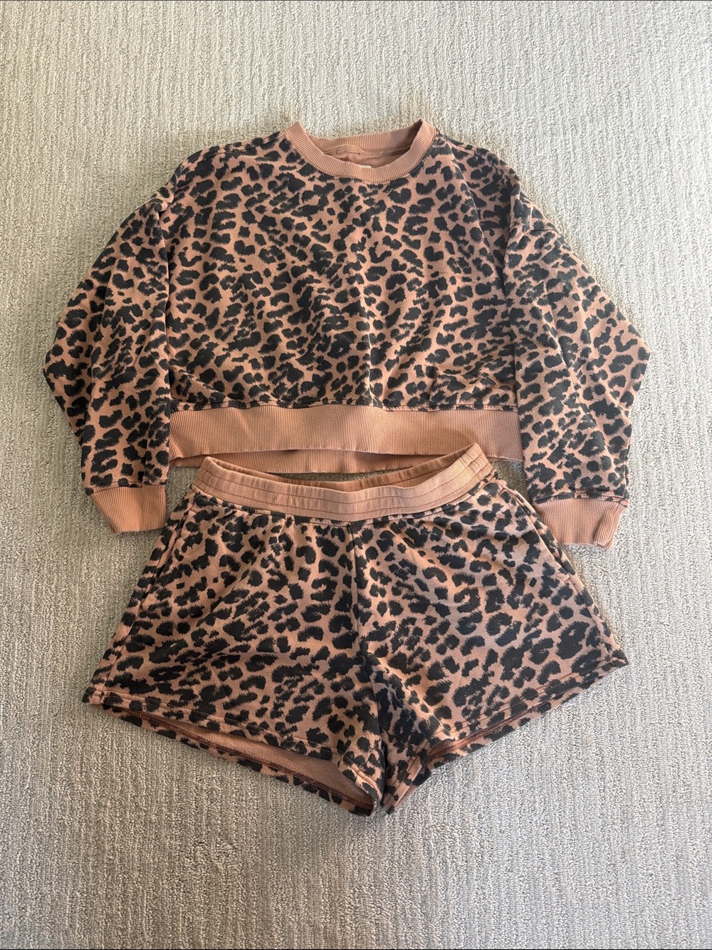 Aerie Leopard Print Lounge Set 
Top: size M
Bottom: size L